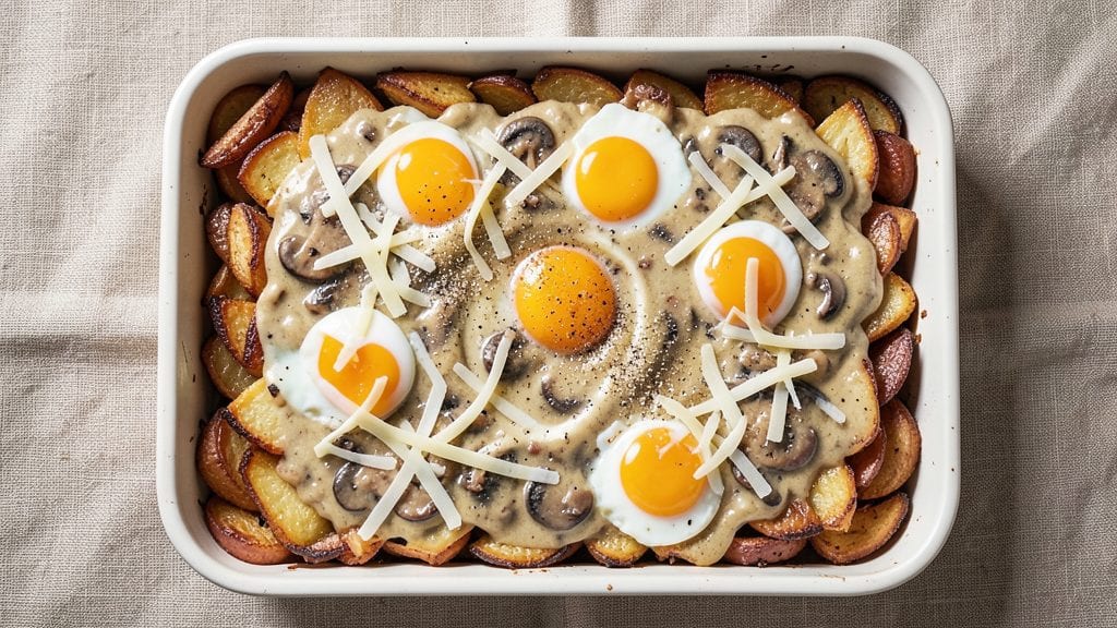 Breakfast Casserole Recipe With Cream Of Mushroom Soup: Savory Mushroom Potato Cloud in One Pan