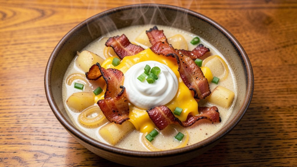 Chili's Loaded Baked Potato Soup Copycat Recipe: Crispy Bacon and Cheese Topping Magic