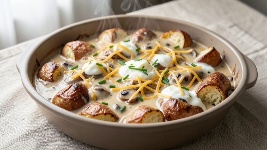 Funeral Potatoes Recipe with Cream of Mushroom Soup: Creamy Mushroom Potato Casserole Magic